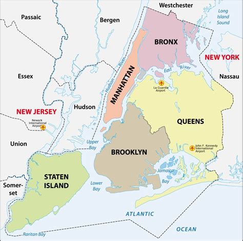 5 Boroughs Of New York Map Printable Map