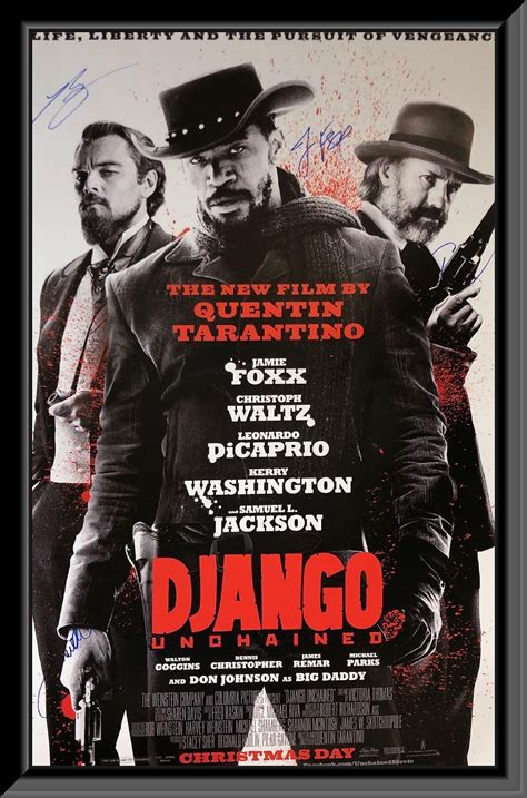 Django Unchained Cast Signed Movie Poster Etsy