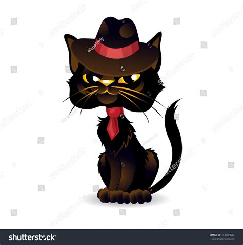Gangster Cat Mafia Cat Dressed In Retro Style Vintage Look Stock