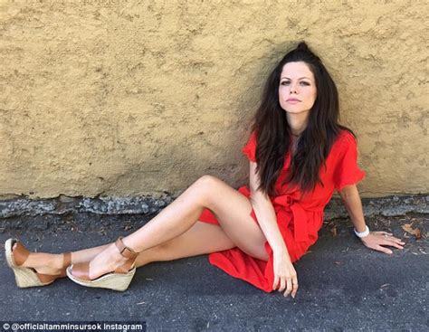 Tammin Sursok Puts On A Leggy Display In Bright Dress For Outdoor Photo