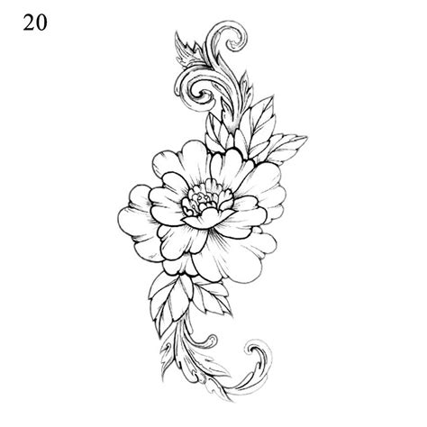 waterproof temporary black tattoo sticker boho flower design decal body art ebay