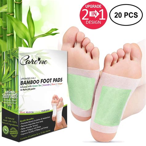 Care Me Detox Foot Pads 20 Pcs10 Pairs With Bamboo Vinegar Armo To Remove Toxins From Feet