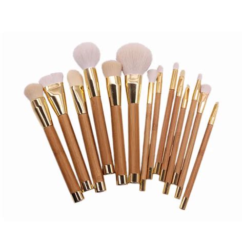 Vander New 15pcs Beauty Bamboo Professional Makeup Brushes Set Make Up Brush Tools Kit