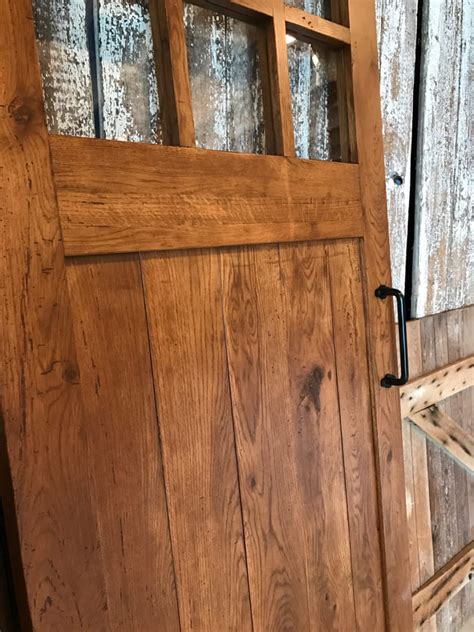 Reclaimed Oak Barn Door With Glass Furniture From The Barn