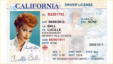 State Id Templates Download Free Of California Driver S License