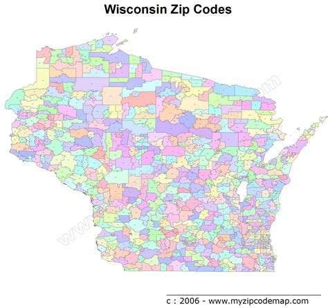 Wisconsin Zip Code Map