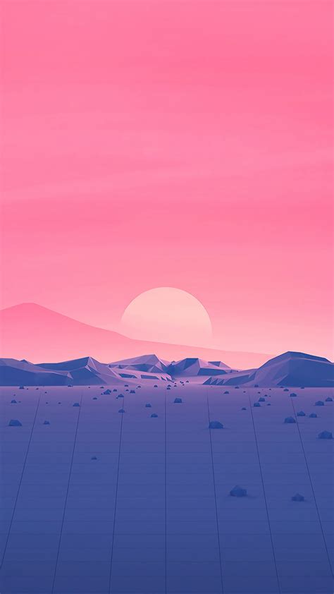 1080x1920 Low Poly Artist Sunset Polygon Mountains Hd Artwork