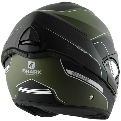 Shark Evoline Series 3 Arona Matt Green Black Motorbike Helmet Flip Up