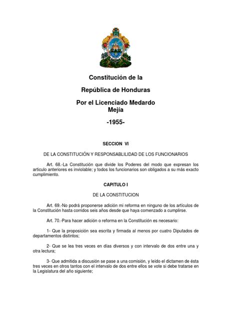 Constitución De La República De Honduras 1955