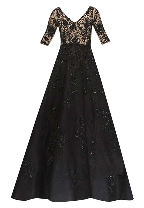 Black Ball Gown With Feathers Available Only At Ibfw