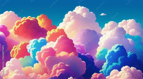 Colorful Cloud Wallpaper 4k Stock Illustration Adobe Stock