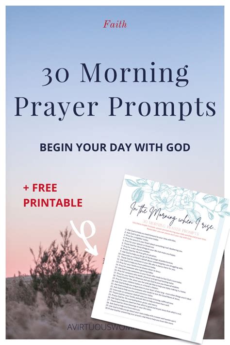 Morning Prayer Prompts Free Printable Prayer Prompts