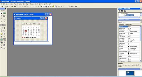 Visual Basic 60 Tutorials Code And Project For Beginners Month View