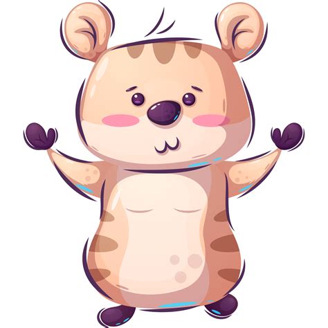 Adorable Hamster Cartoon Character 13442931 Png
