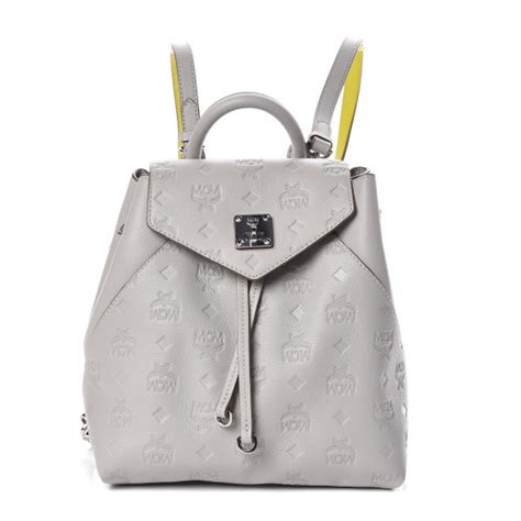 Mcm Calfskin Ottomar Monogram Essential Backpack Dove 420300 Fashionphile