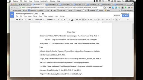 Tutorial For Mla Format In Google Docs Youtube