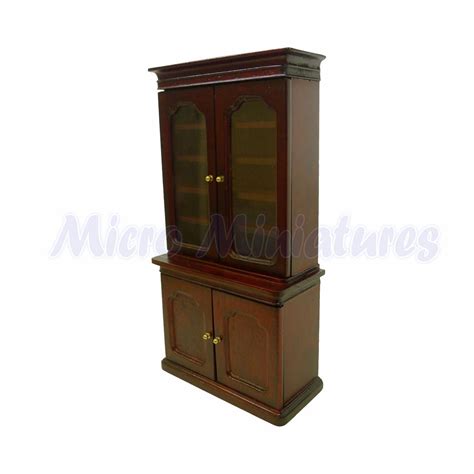 dolls house mahogany bookcase 1 12th scale micro miniatures