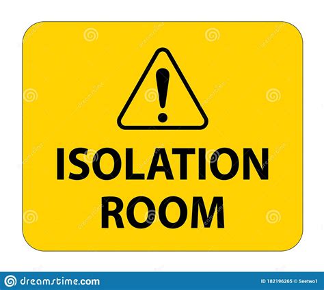 Isolation Room Sign On White Backgroundvector