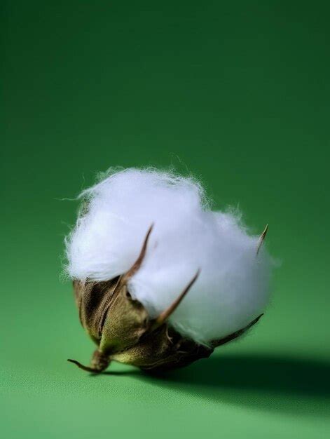 Premium Photo A Close Up Of A Cotton Ball On A Green Surface