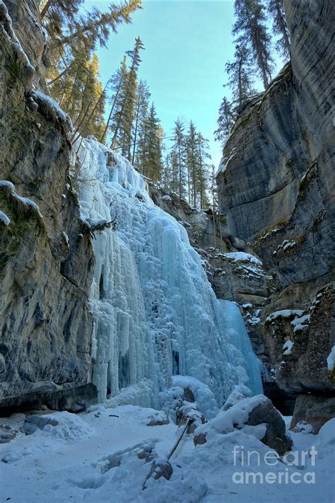Maligne Canyon Frozen Waterfall Photograph By Adam Jewell Pixels