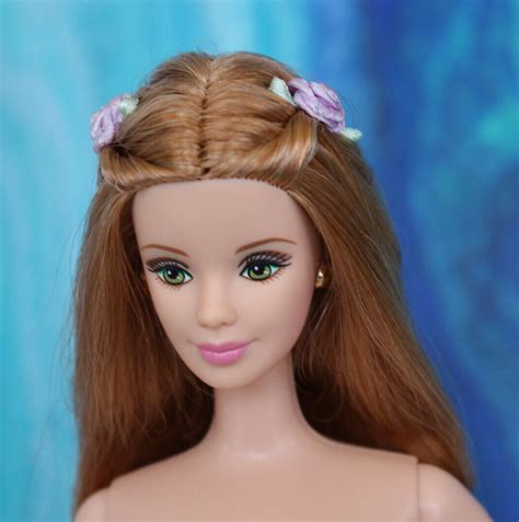 Nude Long Hair Barbie Golden Strawberry Blonde Green Eyes Mackie Dbox4 Ooak Ebay