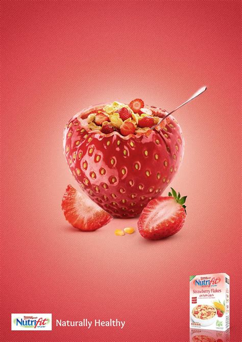 An Advertisement For Nutritious Cereal With Strawberries
