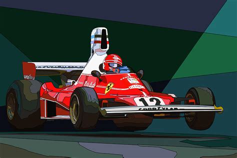 Niki Lauda Ferrari 312t Digital Art By Valentin Domovic Pixels