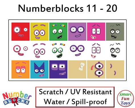Numberblocks 0 20 Face And Body Stickers Waterproof Etsy