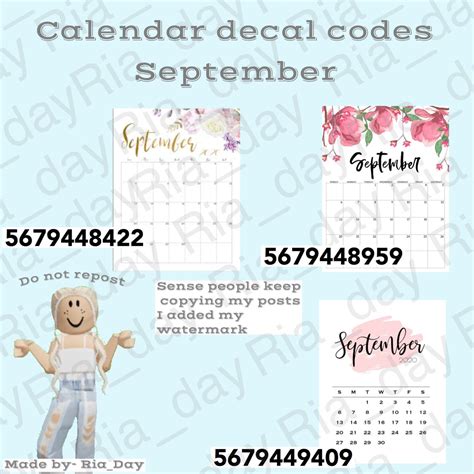 Grey aesthetic bloxburg decals codes for a nursery. Roblox calendar codes September in 2020 | Roblox codes ...