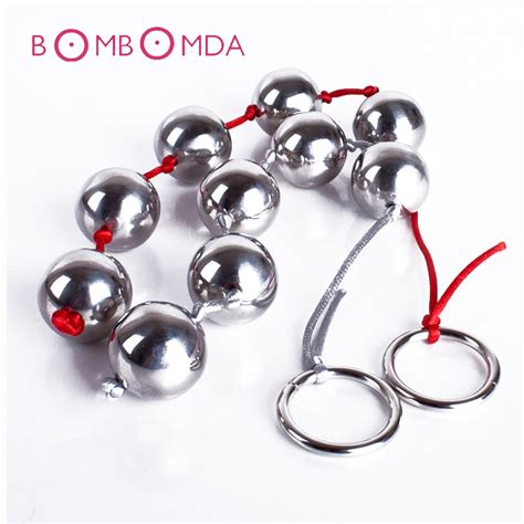Stainless Steel Anal Beads With Pull Ring Heavy Anal Vaginal Plug Stimulation Butt Plug Sex Toys