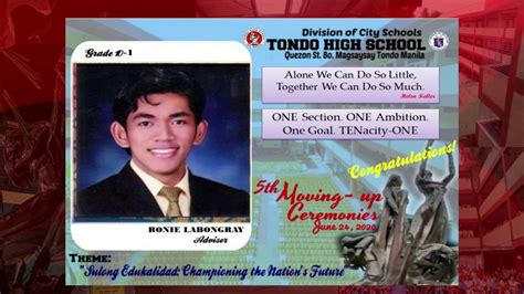 Tondo High School Virtual Moving Up Ceremonies Batch 2020 Youtube