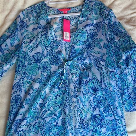 Lilly Pulitzer Swim Lilly Pulitzer Nwt Motley Coverup Turquoise