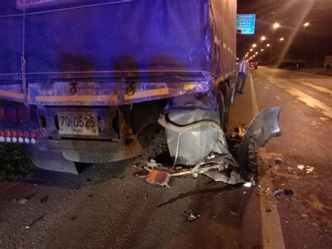 Man Escapes Serious Injury As Pickup Slams Truck Parked Along Bypass Road