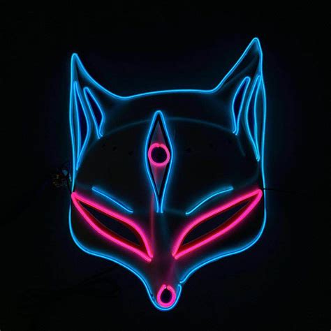 Neon Glow Led Cosplay Cat Mask Neon Culture