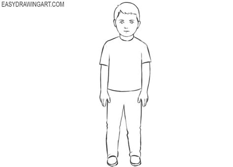 How To Draw A Boy Easy Drawing Art Little Boy Drawing Boy Cartoon