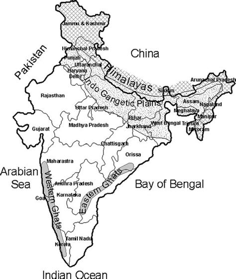 Physiographic Division Of India Map