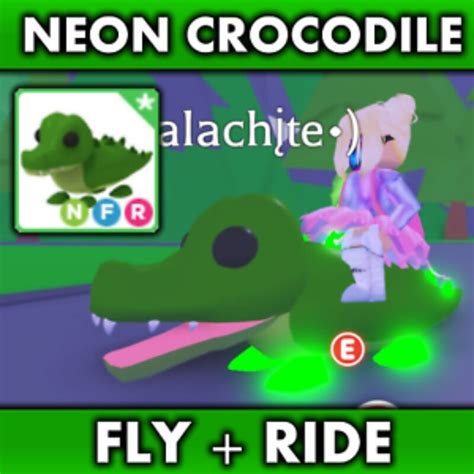 Adopt Me Crocodile Neon Fly Ridenfr Shopee Malaysia