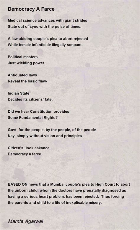 Democracy A Farce Democracy A Farce Poem By Mamta Agarwal