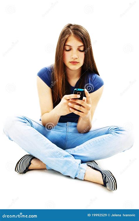 Beautiful Teenage Girl With Cell Phone Royalty Free Stock Images Image 19992529