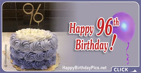 Happy 96th Birthday With Gold Figures Birthday Wishes