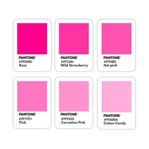 Bright Pink Gradient Pantone Color Swatch Sticker By Softlycarol In