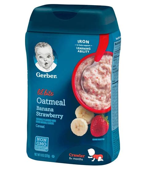 Gerber Oatmeal Banana Strawberry Infant Cereal For 6 Months 227 Gm