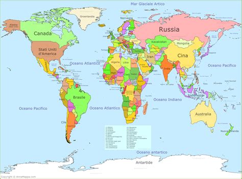 In questo caso i continenti sono in rosa e il fondo bianco. Mappa Del Mondo - AnnaMappa.com