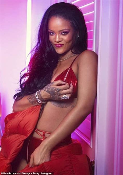 rihanna cups her breast while modeling her new valentine s day savage x fenty