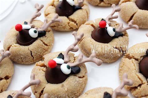 Worth Pinning Peanut Butter Reindeer Cookies With Hersheys Kisses