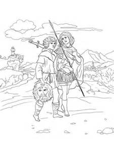 The link above goes to a file shared via google drive. Jonathan and David with Head of Goliath coloring page ...