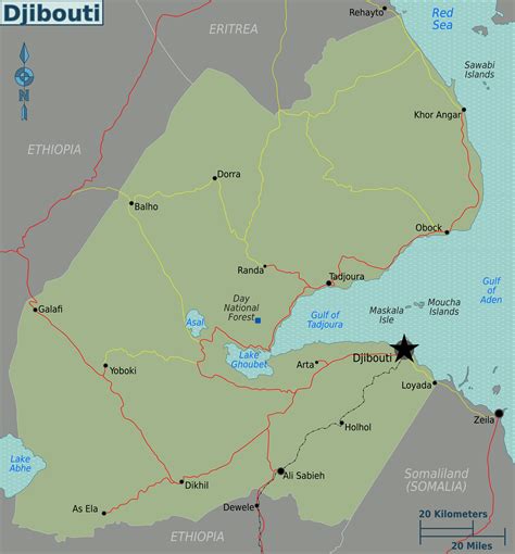 Large Map Of Djibouti Djibouti Africa Mapsland Maps Of The World