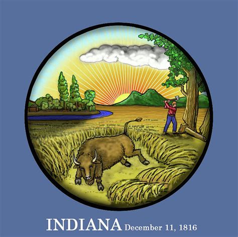 Indiana State Seal Digital Art By Donald Shaw Pixels