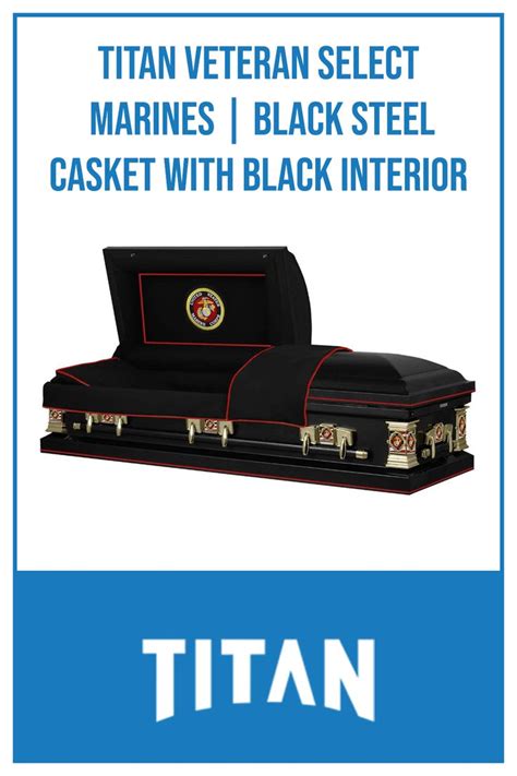 Titan Veteran Select Marines Black Steel Casket With Black Interior