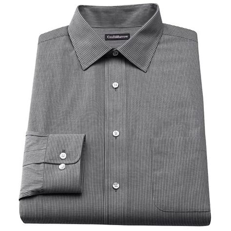 men s croft and barrow® classic fit striped broadcloth spread collar dress shirt